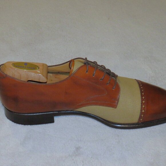 Esquire by Edward Green Brown Leather Canvas Spectator Shoes US 9 main image 7